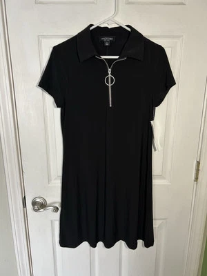 ✨NWT✨ Perceptions New York O-Ring Zipper, Collared Black Dress, Size Small - Image 1 of 4