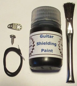 Pintura protectora para guitarra de grafito de carbono con lengüeta de conexión a tierra, alambre, cepillo/conductor - Imagen 1 de 4