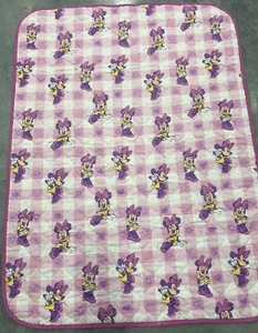 Vtg Dundee ? Minnie Mouse Disney Babies Quilted Baby Blanket Comforter Pink - Picture 1 of 5