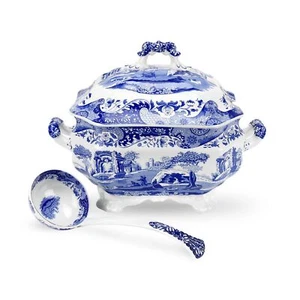 Spode Blue Italienische Suppenterrine mit Schöpfkelle - Bild 1 von 8