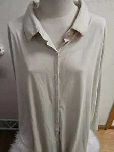 GRÖSSE 2XL LULAROE Valentina hellbraun & weiß Langarmbluse INVPV1743 - Bild 1 von 3