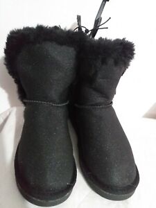 GIRLS NEW EX-PRIMARK  BLACK FAUX SUEDE BOOTS SHOE SIZE UK 13 1 2 3 4 5