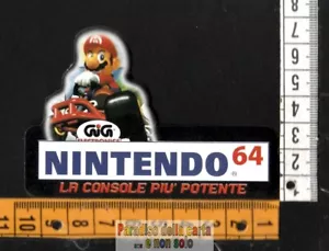 VINTAGE STICKER STICKER - SUPER MARIO BROS, NINTENDO 64 CONSOLE, ELECTRONIC GIG - Picture 1 of 1