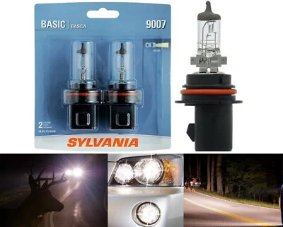 Sylvania Basic 9007 HB5 65/55W Two Bulbs Head Light Dual Beam Replacement EO - Image 1 of 4