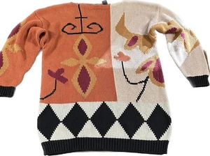 Vintage Perry Ellis America Sweater Ramie/Cotton Hong Kong Medium Fall Colors - Picture 1 of 7