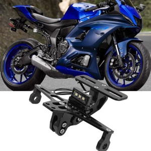 Motorcycle License Number Plate Holder LED Tail Tidy Bracket For Yamaha Kawasaki - Foto 1 di 12