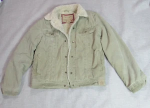 American Eagle Outfitters Jacke Herren M taupe Cord Sherpa gefüttert Trucker Y2K - Bild 1 von 11