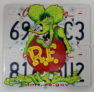 License Plate Artwork - RAT FINK - (12" X 12") Hand-Made, Hand-Cut & Painted - Picture 1 of 3