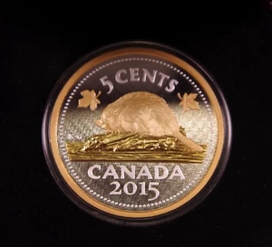 2015 5oz Fine Silver Large 5c Coin - Afbeelding 1 van 3