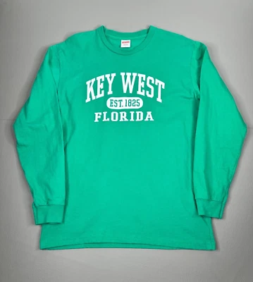 Supreme Key West Florida Long Sleeve Shirt Mens Large Green Made in USA - Image 1 of 4