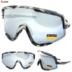OVERSIZED Retro SPORTS WRAP AROUND Biker Cycling Shield SUNGLASSES Huge Frame C5 - Picture 1 of 6
