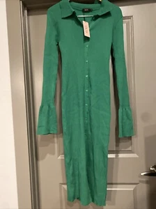 Micas Long Sleeve Button Down Sweater Dress NWT Women’s Sz Medium - Picture 1 of 7