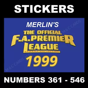 Pegatinas de fútbol Merlin Premier League 1999 #361 a 546 - Imagen 1 de 166