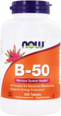 NOW FOODS Vitamina B-50 250 Comprimidos Foto 1 de 4