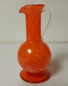 Jarrón de vidrio artístico soplado a mano jarra naranja  - Imagen 1 de 7