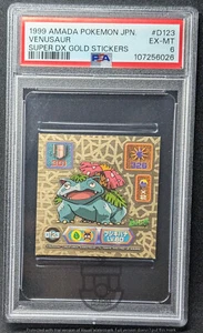 Pokemon 1999 Amada Super DX Gold - Venusaur D123 Gold Sticker - PSA 6 EX-MT - Picture 1 of 3