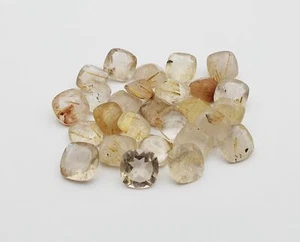 Natural Golden Rutile Quartz Loose Stone Square Cushion Cut 10 MM 118 CT 27 Pcs - Picture 1 of 3
