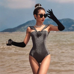 Costume da bagno donna AMORESY senza maniche triangolare body sexy beachwear taglio alto - Foto 1 di 17