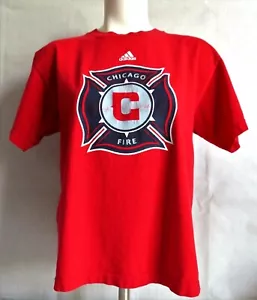Adidas Red Chicago Fire T-Shirt Year 1990 Adult Unisex Size Medium Short Sleeves - Picture 1 of 7