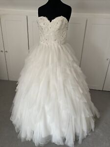 🦋MORI LEE  £1200 Lace Ruffled Wedding Dress - Fits a 10 Approx