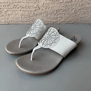 Scarpe sandalo Brighton Lucera crema osso zeppa donna 8 slip on medaglione - Foto 1 di 13