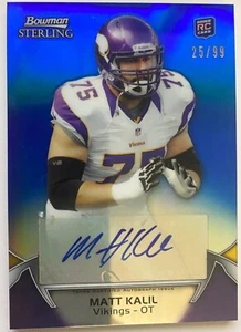  Bowman Sterling Blue Refractor 2012 automático #14 Matt Kalil #25/99 - Imagen 1 de 2