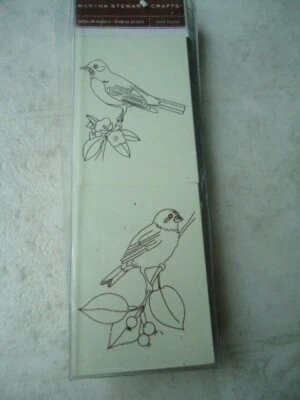 Martha Stewart Set of 2 Birds Wood Mounted Rubber Stamps 3” X 2 ½” Each - Image 1 of 2