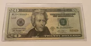 US Fancy Star Error Note Serial Twenty Dollar Replacement Duplicate Ink Fed $20 - Picture 1 of 2