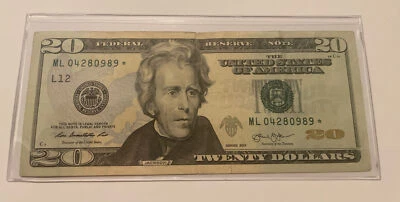 US Fancy Star Error Note Serial Twenty Dollar Replacement Duplicate Ink Fed $20 - Image 1 of 2