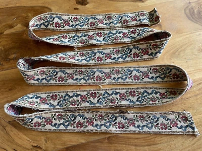 bande bordure de tapisserie ancienne : 305 cm X 5,5 cm (G56) ) - Photo 1/2