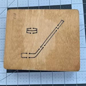 AccuCut 4 7/8"x5 7/8" Wooden Die Hockey Stick/Puck Sm * Retired - Picture 1 of 3