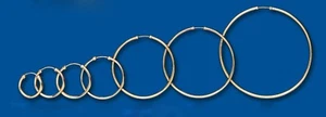 Hoop Earrings Yellow Gold Capped Heavy Weight 15mm 18mm 20mm 26mm 35mm 40mm 50mm - Picture 1 of 1