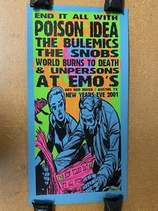 POISON IDEA NEW YEARS EVE 2001 CONCERT POSTER EMO'S AUSTIN #'D & SIGNED BY KUHN - Picture 1 of 3