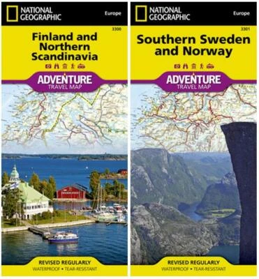 Paquete de mapas de viaje de aventura de Escandinavia de NatGeo: Noruega Suecia Finlandia Foto 1 de 4