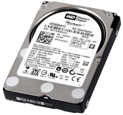 Dell Hard Drive 0K25J9 WD5000HHTZ 500GB 10000 RPM 64MB SATA III 2.5" - Image 1 of 3