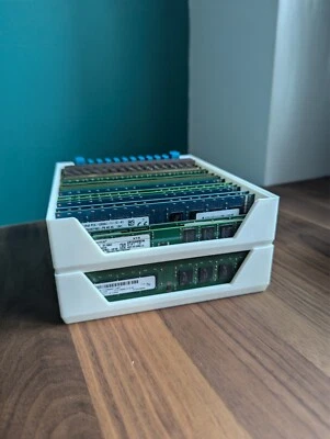 DIMM DDR DDR2 DDR3 DDR4 RAM Memory Antistatic 18x Memory Storage Tray Holder - Image 1 of 4