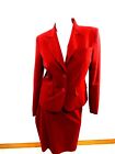 RICHARD CARRIERE STUDIO WOMENS RED POLYESTER BLEND SKIRT SUIT SIZE 40 FR / 10 US
