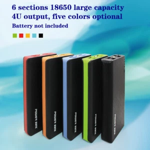 6* 18650 Battery Charger Cover Power Bank Case DIY Box 4 USB Powerbank Case - Picture 1 of 15