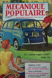 REVUE MECANIQUE POPULAIRE N° 147 STATION WAGON FIAT PIROGUE A BALANCIER 1958 - Picture 1 of 1