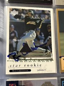 Tarjeta de novato estrella cubierta superior firmada autografiada por Ryan Christenson 1998 atletismo C - Imagen 1 de 1