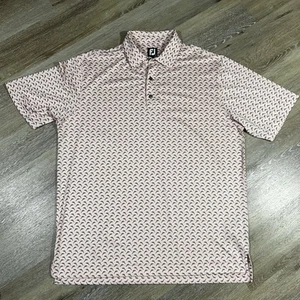 Footjoy Golf Polo Shirt Mens XL Pink Dolphin All Over Print Performance Athletic - Picture 1 of 10