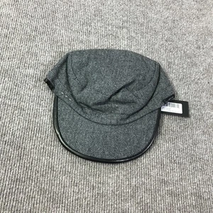 John Varvatos Hat Cap Fitted Mens L/XL Gray Herringbone Wool Blend Leather - Picture 1 of 12