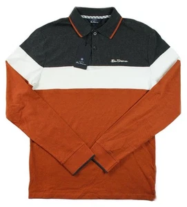 Ben Sherman Mens Polo Shirt L Long Sleeve Casual Regular Fit Cotton Multi $89 - Picture 1 of 5