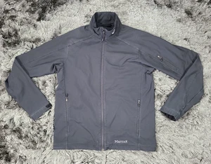 Marmot Jacket Mens Med Black Fleece Lined Mock Neck Twitch Logo Zip Pocket Flaw - Picture 1 of 21