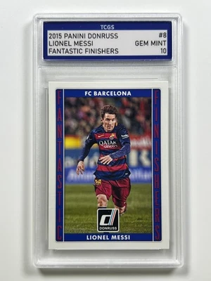 2015 帕尼尼 DONRUSS 幻想饰面 #8 LIONEL MESSI TCGS 宝石完好 10 — 第 1/2 张图片