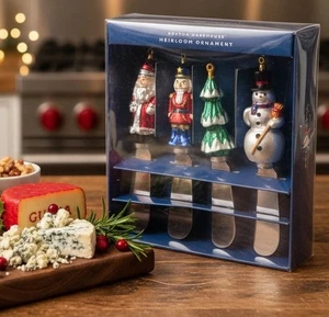 Juego de 4 esparcidores de Navidad adornos reliquia vintage Boston Warehouse 1998 NUEVO - Imagen 1 de 13