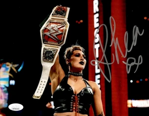 Rhea Ripley Signed WWE Raw Womens Champion 8x10 Photo 1st WM Win JSA Witness COA - Picture 1 of 1