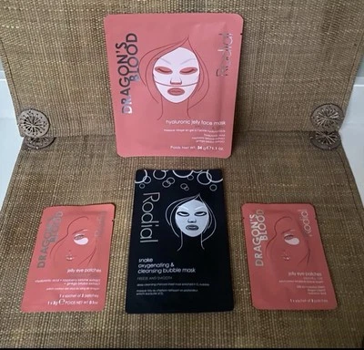 Rodial Dragon's Blood Hyaluronic Jelly Face Snake Mask Hydrate Tone Eye Patches - Image 1 of 4