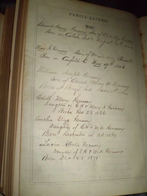 1862 Hussey, Fish Family Bible, King James Version (Free Shipping) - Image 1 of 4