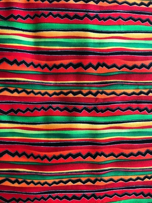 Rayas Coloridas Nativas Americanas Colores Brillantes Rojo Naranja Verde Negro ALGODÓN FQ Foto 1 de 2